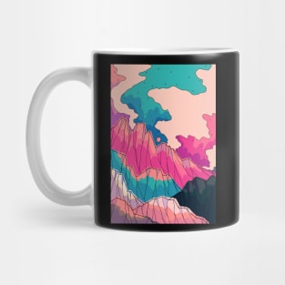 The pink and blue peaks Mug